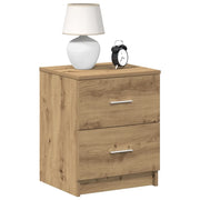 Comodini 2 pz con 2 cassetti rovere artigianale 40x36x50 cm 858802