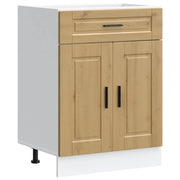 Mobile da cucina in rovere lavorato a mano 60 x 46 x 81,5 cm con piedini regolabili design moderno in legno composito 02_0050281