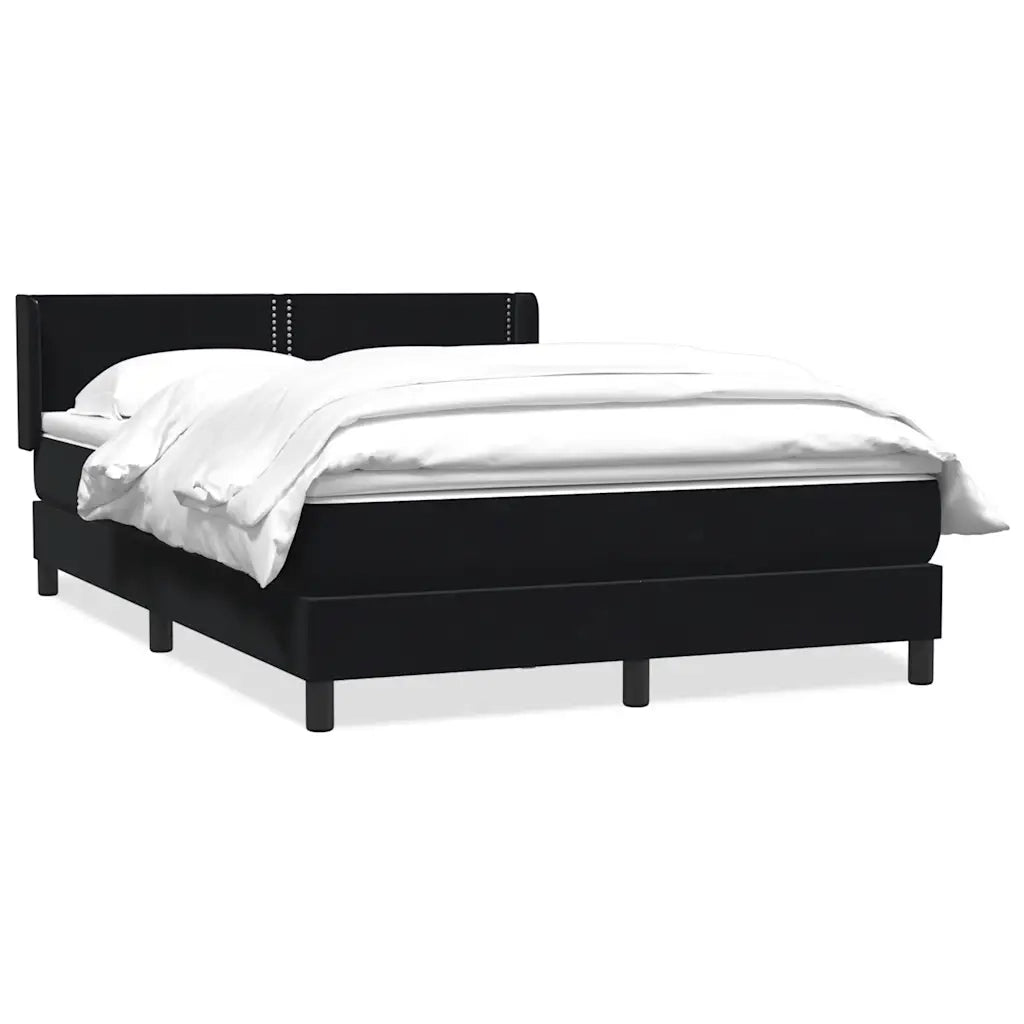 Giroletto a Molle con Materasso Nero 160x210 cm in Velluto 3318035