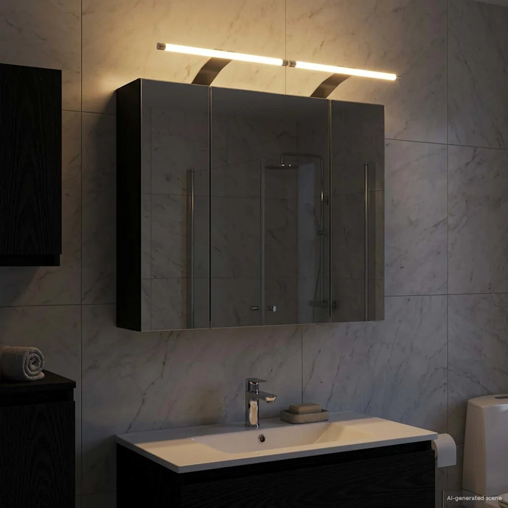 Mobiletto per specchio da bagno Rovere Nero 60 x 14,5 x 50 cm