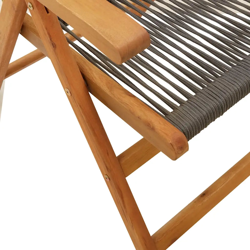 Set da Pranzo da Giardino 7 pz Polipropilene e Legno Massello
