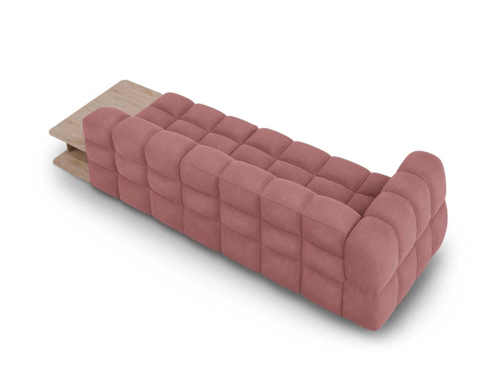 Cosmopolitan Design - Divano modulare destro "Sky" 4 posti in velluto salmone 
