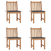 Sedie da Giardino 4 pz con Cuscini in Legno Massello di Teak cod mxl 13012