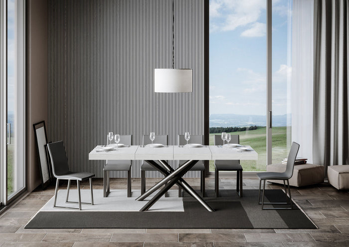 Tavolo Allungabile 130/234x90x77 cm Famas Premium Bianco Frassino