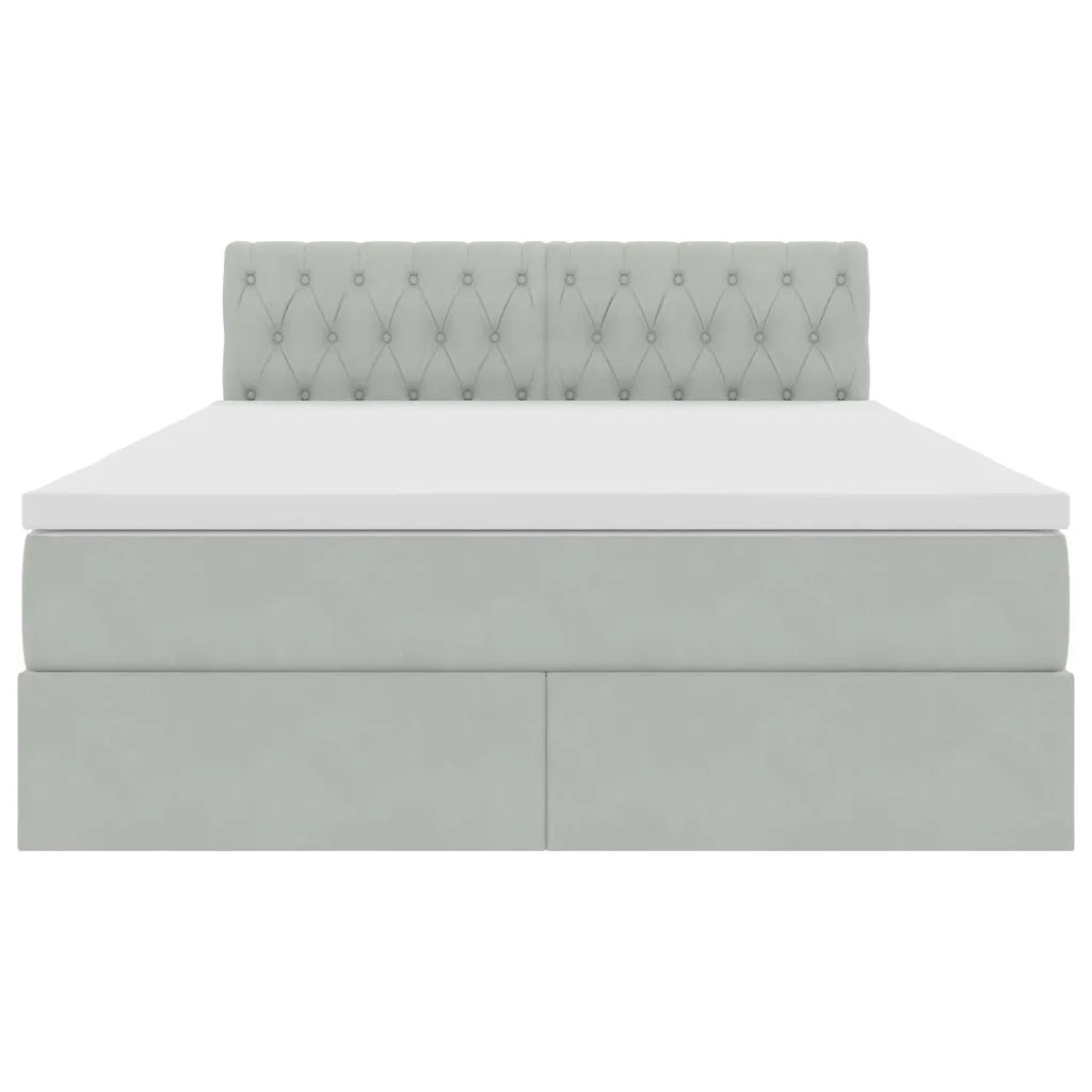 Letto con Contenitore Grigio chiaro 140 x 190 cm Velluto 3370815