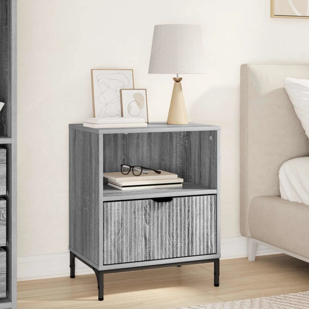 Armadio da Notte con cassetto Grigio sonoma 49 x 36 x 61 cm 883486