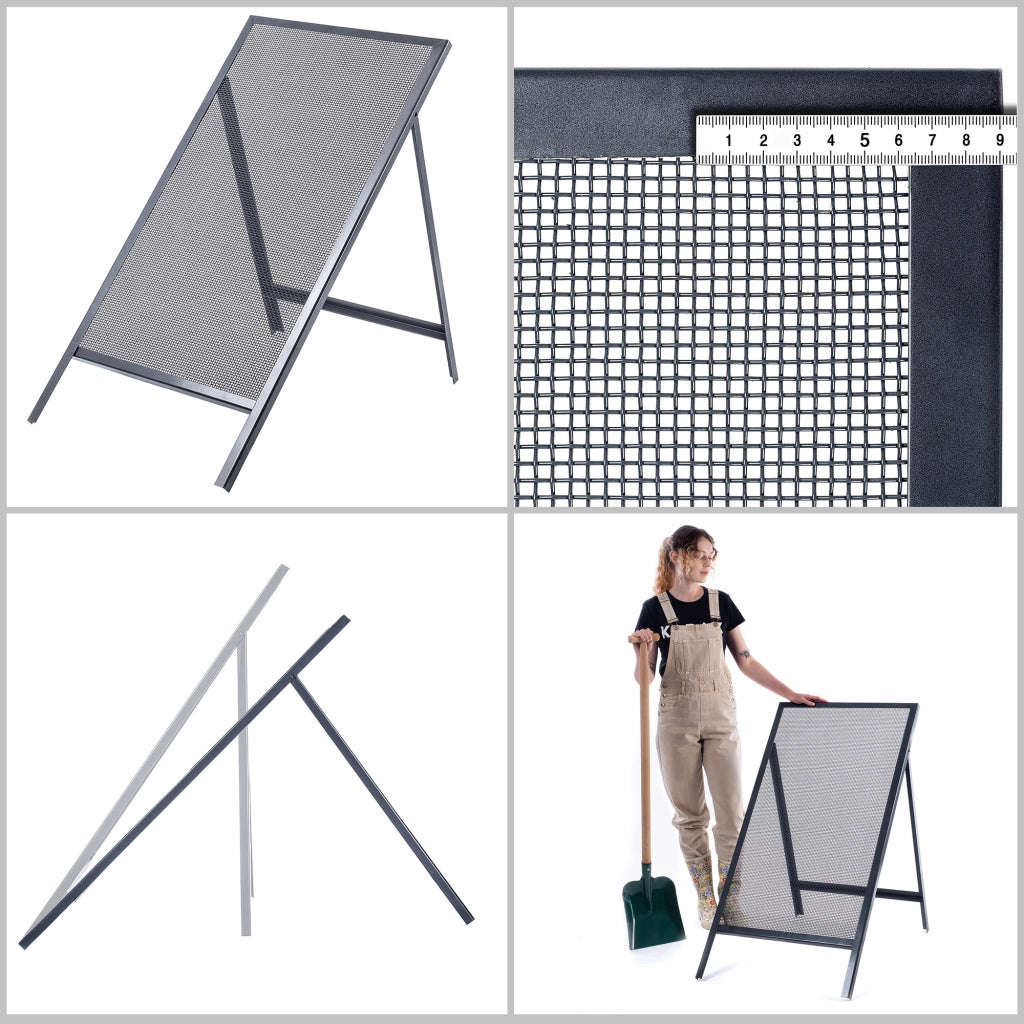 Setaccio da costruzione KADAX per sabbia, terra, muratura, 120x60 cm, ghiaia, maglia 4 mm