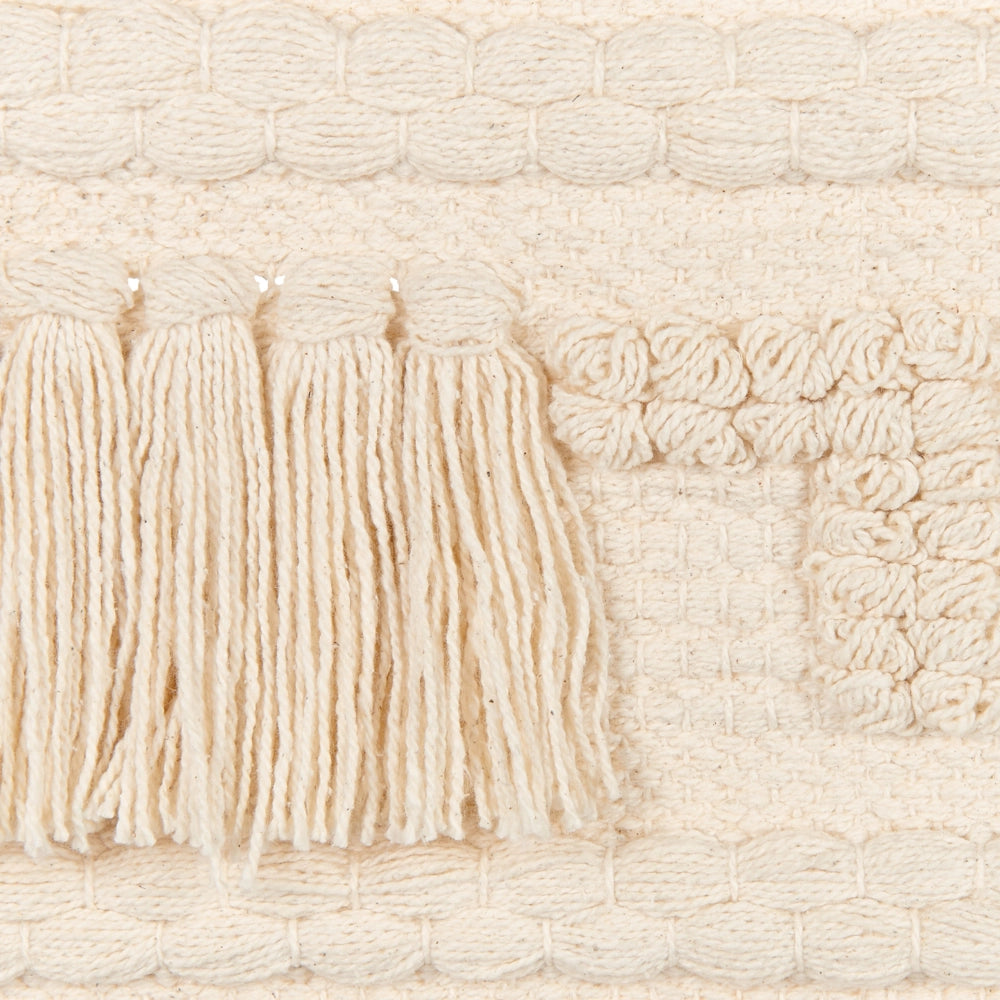Decorazioni da parete in cotone beige nappa fatta a mano arte della parete motivo geometrico boho per soggiorno camera da letto camera dei bambini
