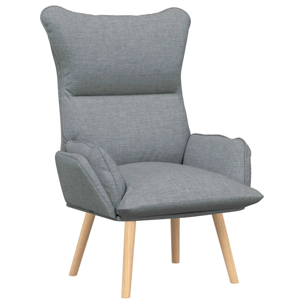 Poltrona | Sedia Relax Grigio chiaro 69 x 74 x 93 cm Tessuto e compensato