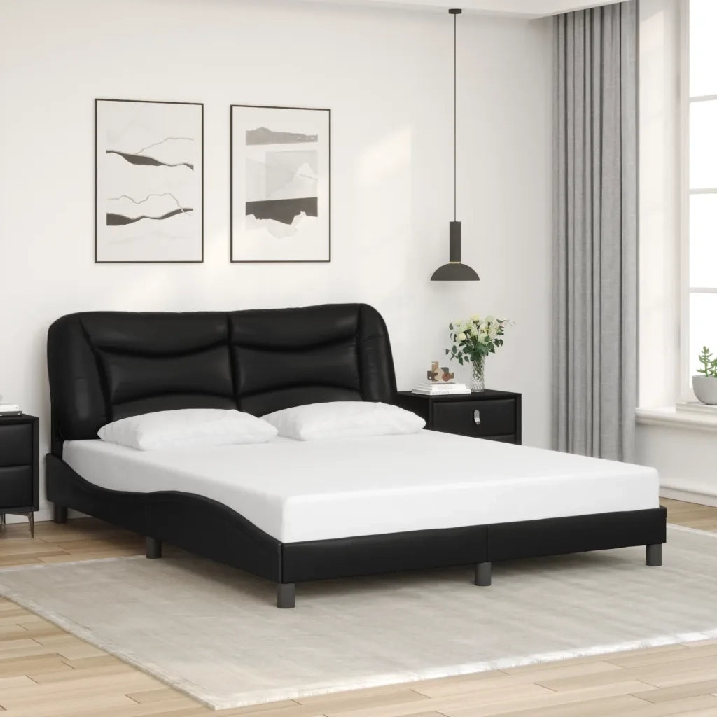 Giroletto con LED senza Materasso Hvar Nero 160x200 cm 3213941