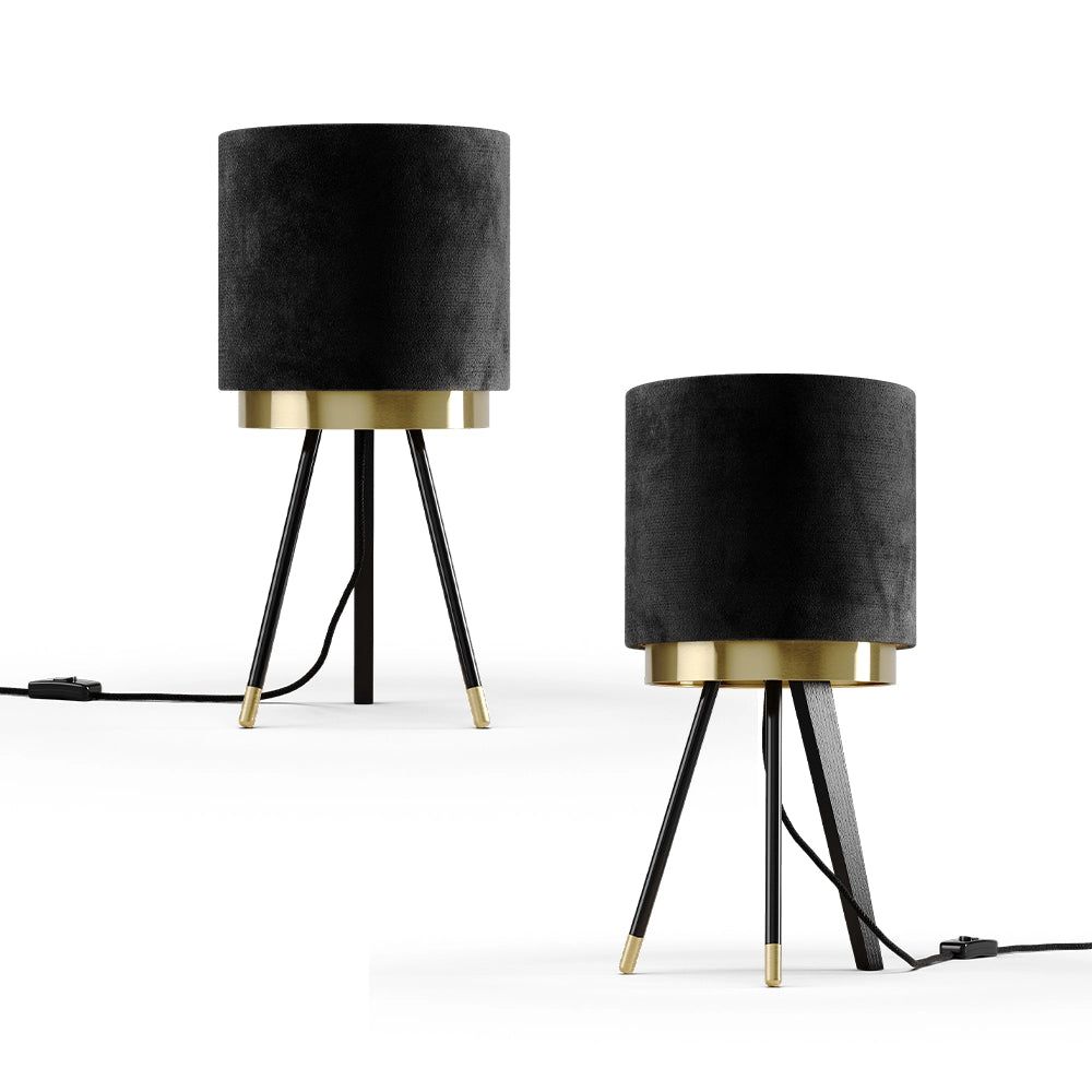 Vicco Lampada da tavolo Nero 23 x 46 cm Set di 2