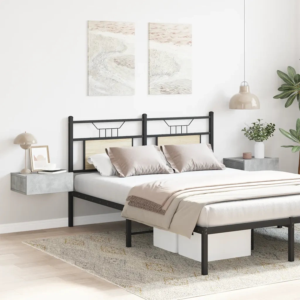 Set di 2 Comodini | Armadio da Notte | Mobiletto da notte Pensili Grigio Cemento 40x30x15 Legno Multistrato