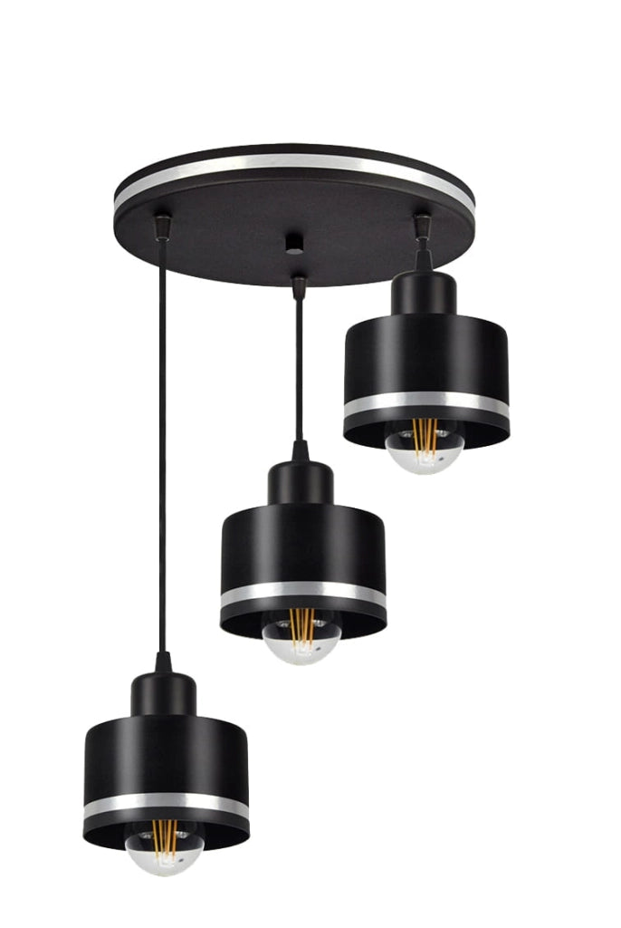 Lampadario Candellux WAMA 3xE27 nero/argento regolabile 100cm