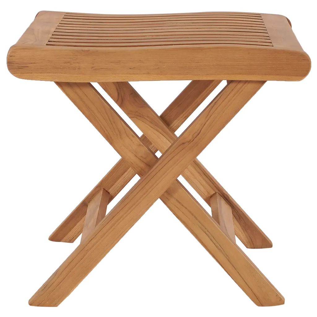 Poggiapiedi Pieghevole 46,5x49x41,5 cm Legno Massello di Teak 48981