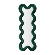 Specchio Lari, Specchiera, Articolo d'arredo a muro, Decorazione con specchio, 58x4 h160 cm, Verde
