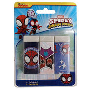 Trade Shop - Set 3 Pz Gomme Per Cancellare Spidey Cancelleria Per Scuola Regalo Festa Bambini 961105 -