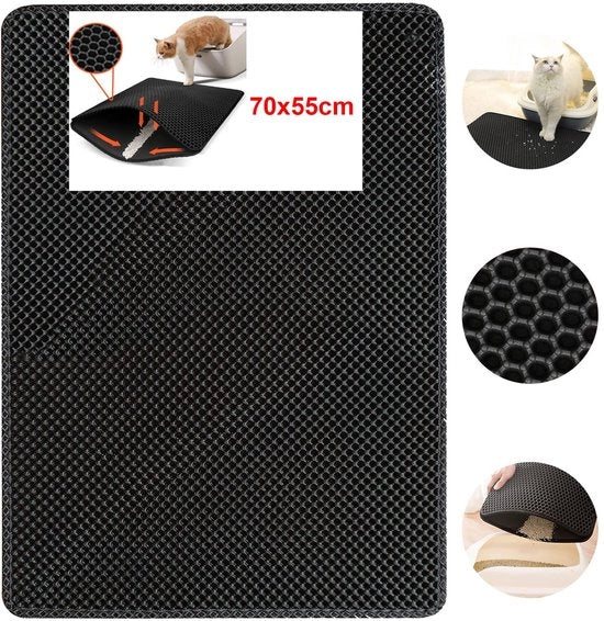 Mat per gatto da 70 x 55 cm per gattoiello Mat per gatto impermeabile a doppia lastra facile da pulire