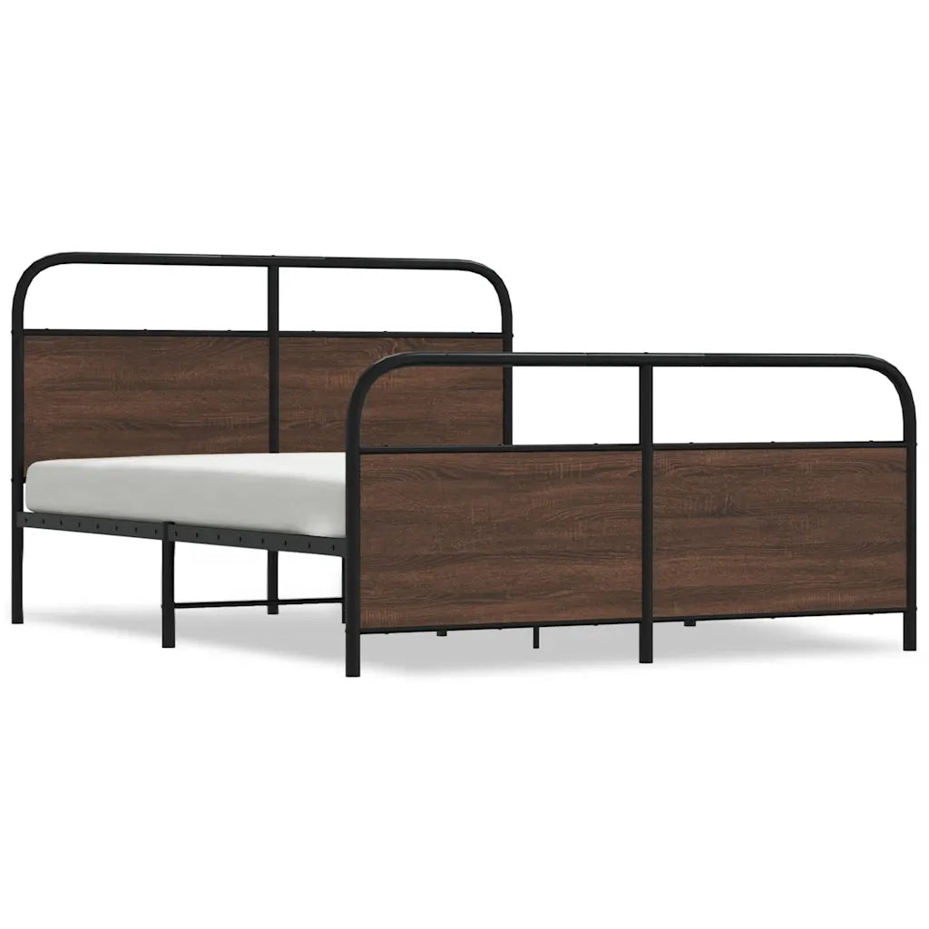 Giroletto senza Materasso in Metallo-Struttura Letto Rovere Marrone 150x200 cm 286033