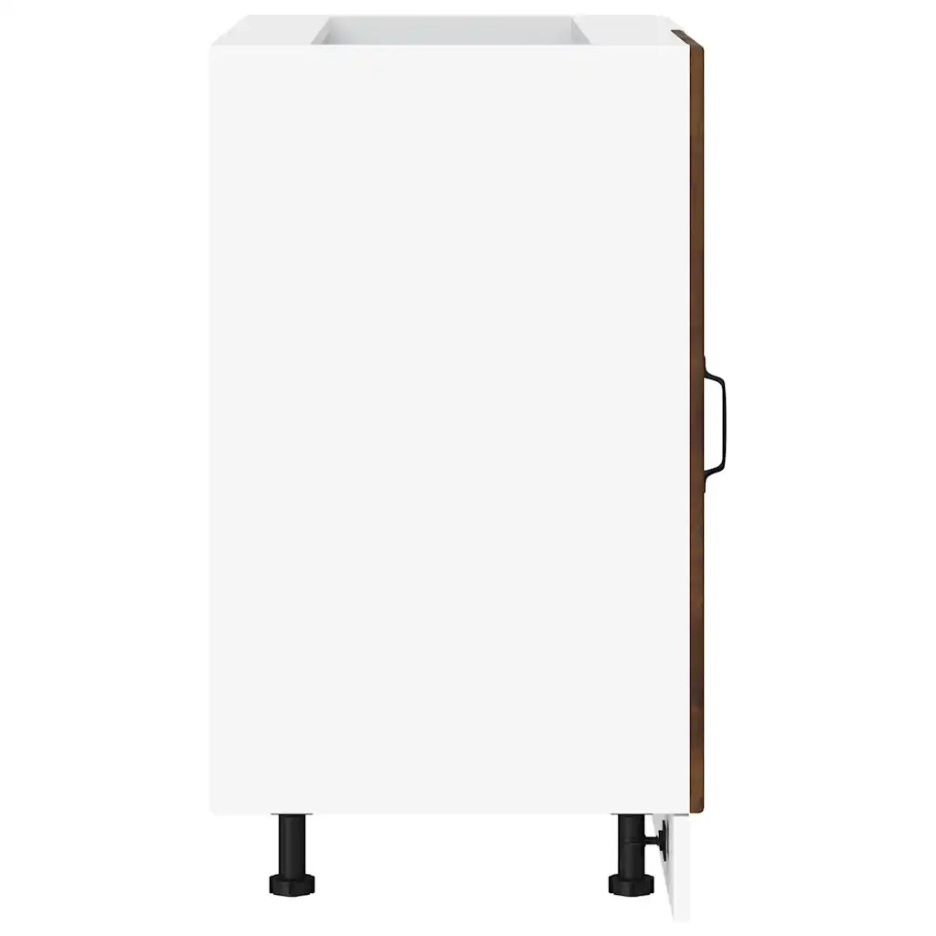 Mobile Base Lavello "Lyon"-Armadietto da bagno Rovere Fumo in Legno Multistrato