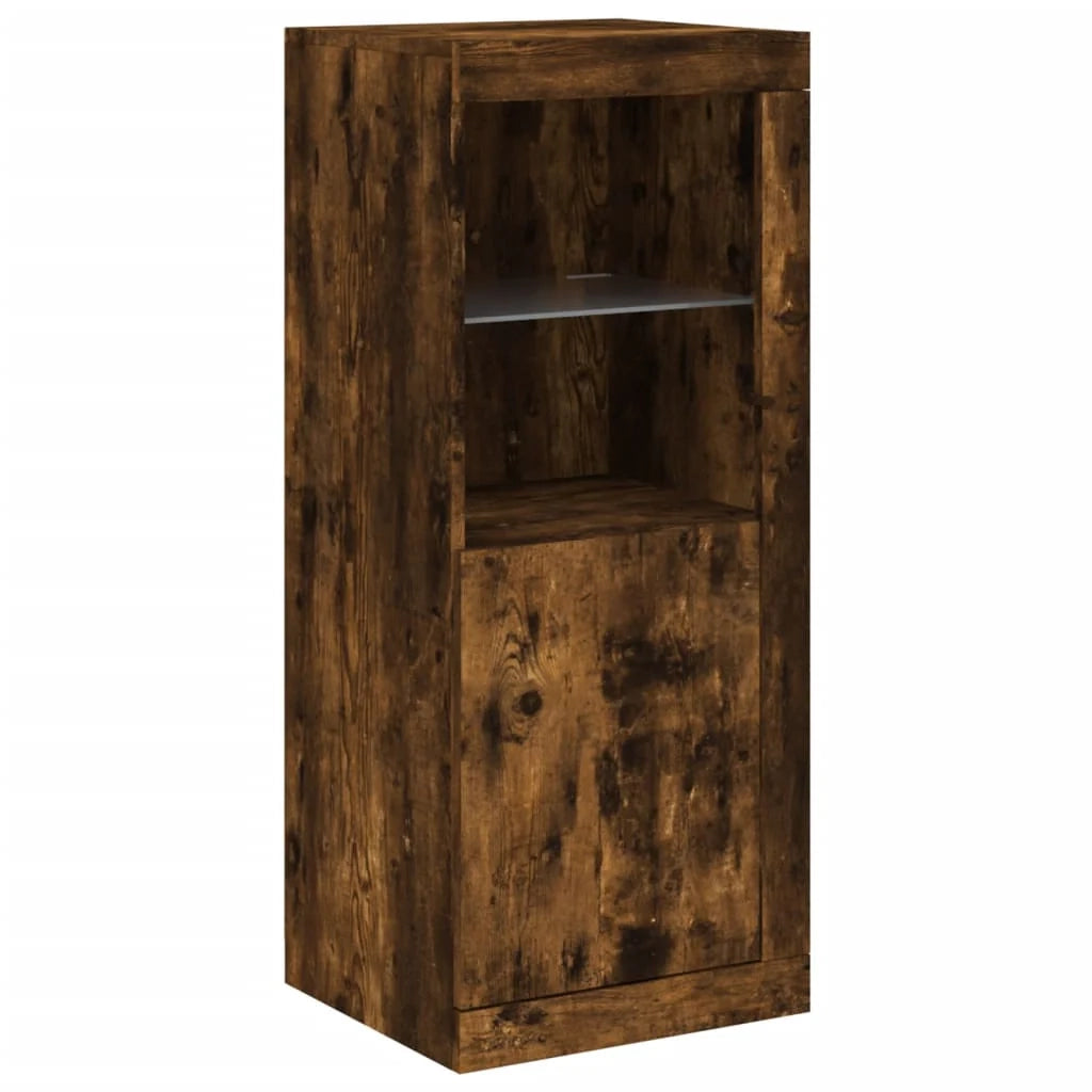 Buffet credenza cassettiera armadio mobile contenitore organizer per cucina soggiorno salotto con luci LED 3 pezzi legno ingegnerizzato marrone 02_0037210
