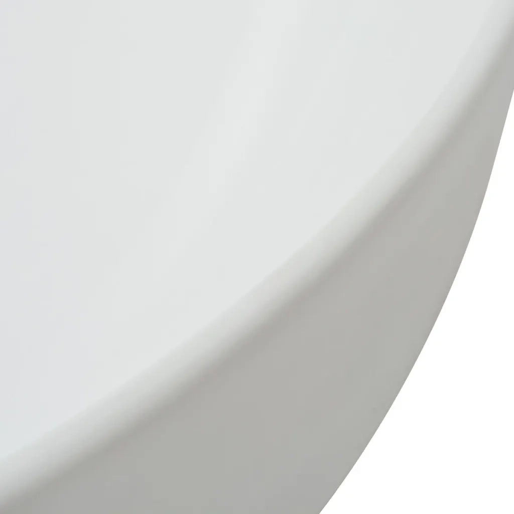 Lavandino Tondo in Ceramica Bianca 41,5x13,5 cm 142337