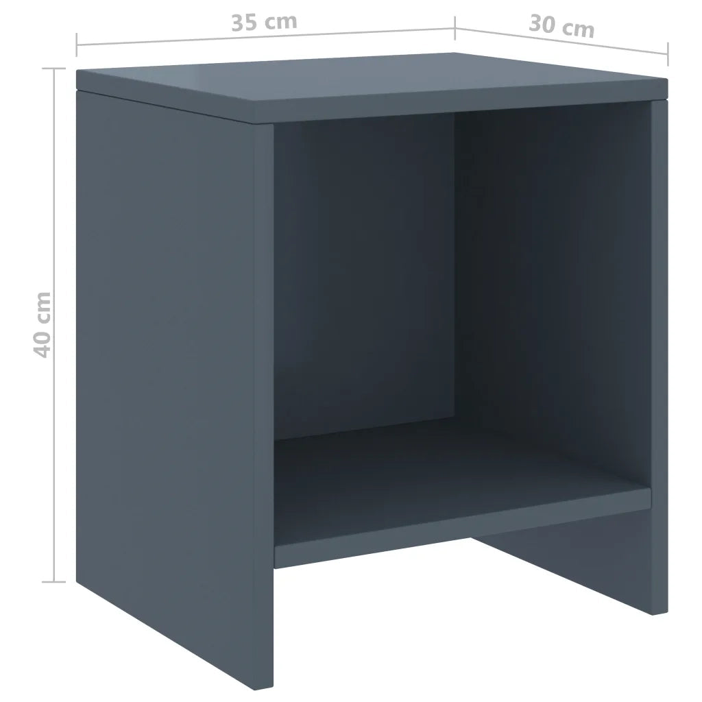 Comodini 2 pz Grigio Chiaro 35x30x40 cm Legno Massello di Pino 322243