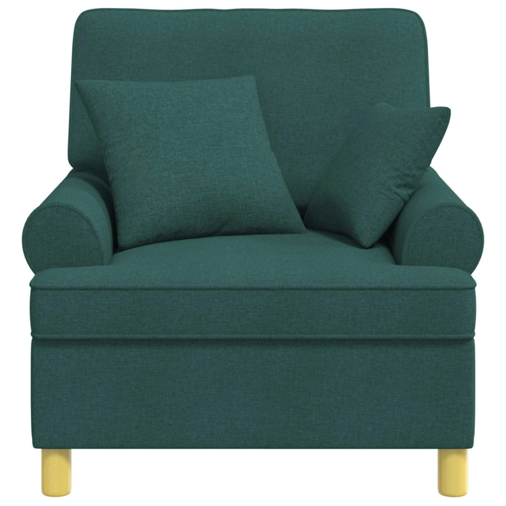 Poltrona XL con Cuscini Verde Scuro Tessuto 42043488