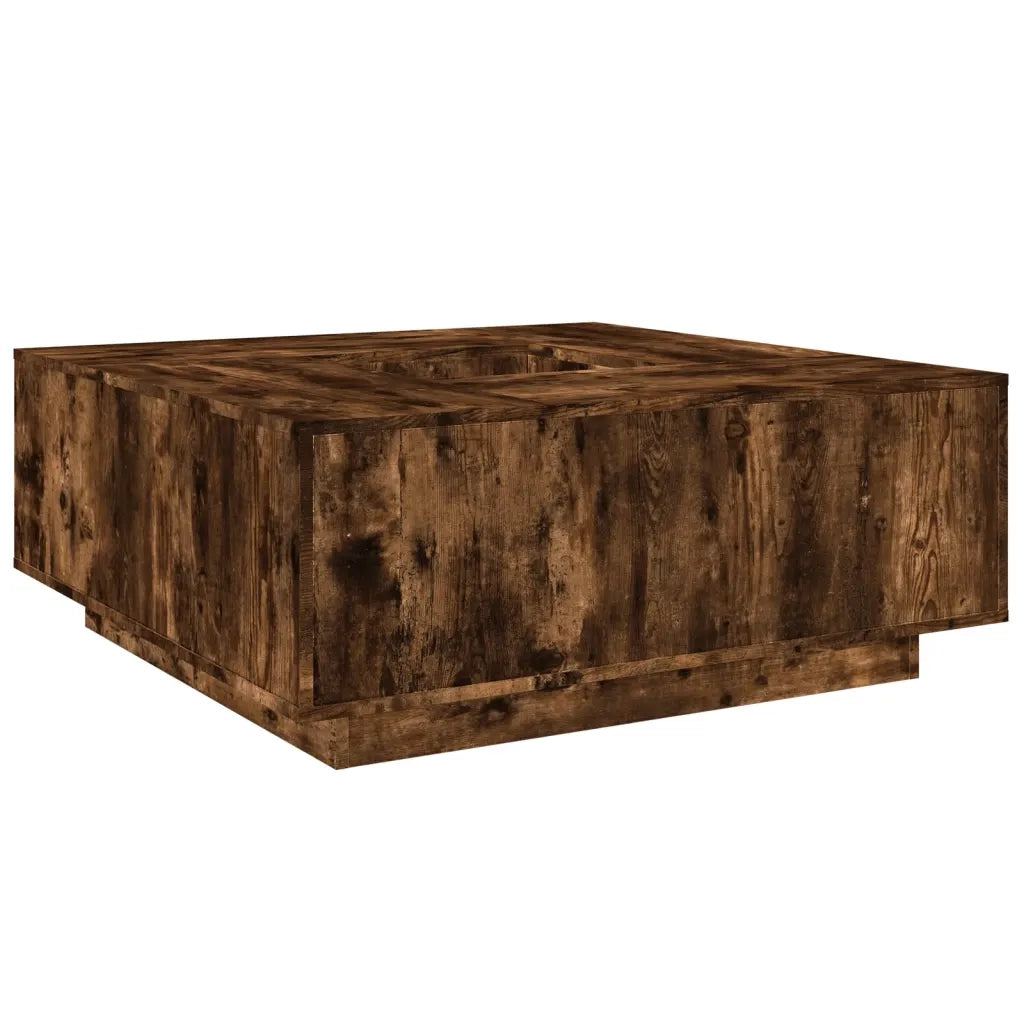 Tavolino da Salotto Rovere Fumo 100x100x40 cm Legno Multistrato