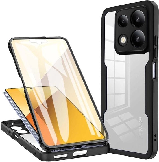 Hoes trasparente 360 gradi shockresistente con schermoprotettore per Xiaomi Poco X6 Pro 5G - Nero 

Modello: Allecto Plus 
Codice prodotto: 
Specifica tecnica: Transparante 360 Graden Schokbestendige