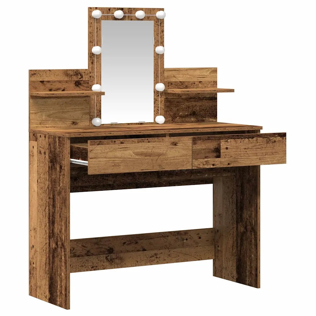 Tavolo da Trucco con cassetto Legno vecchio 100 x 40 x 130 cm 868850