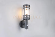 PAOLMA APPLIQUE DA ESTERNO METALLO ANTRACITE CON SENSORE MOVIMENTO IP44 H.35CM 1 LUCE ATTACCO E27