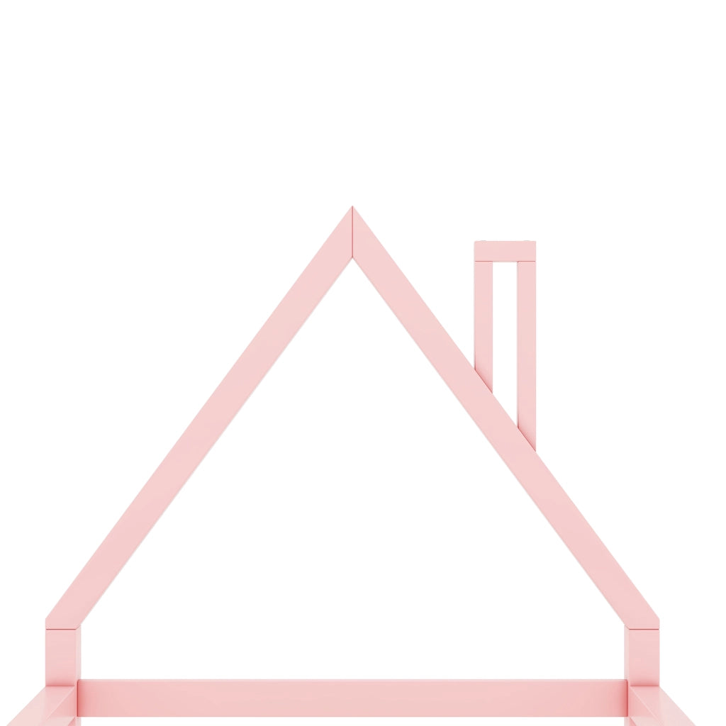 Letto casetta bambino 90×200 cm con 7 doghe; senza materasso; in pino e MDF; rosa