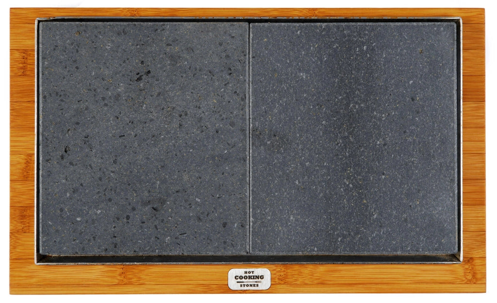 Pietra Lavica 19x34 cm con Supporto in Legno di Bamboo Basic