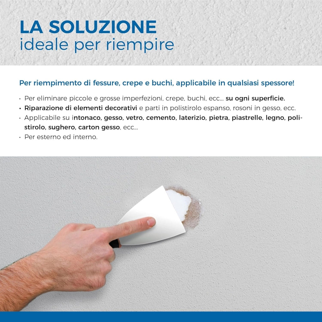 Aguaplast il solista stucco leggero in pasta per riempire buchi e crepe *** formato 250 ml, confezione 1