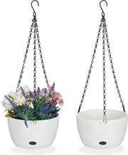 Set di contenitori per piante con contenitori di raccolta - set da 2 - interni - esterni - bianco