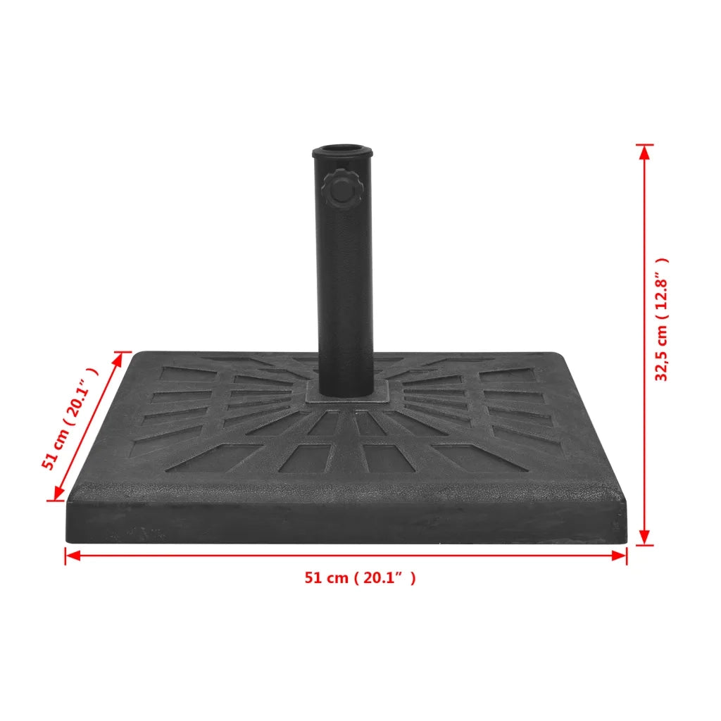 Base per Parasole Quadrata in Resina Nera 19 kg CFW1242584