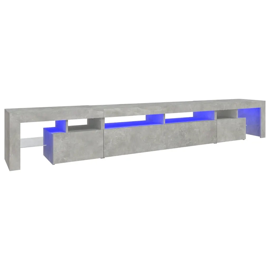 Mobile Porta TV con Luci LED Grigio Cemento 260x36,5x40 cm 3152781
