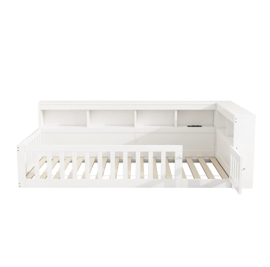 Daybed 90x200 cm con sponde, vano contenitore e presa USB