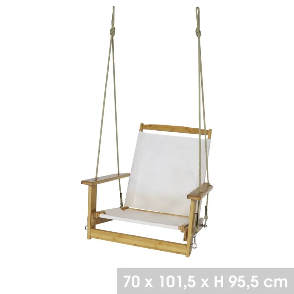 Sedia da giardino sospesa in legno con braccioli - Dimensioni 70x102x96 cm