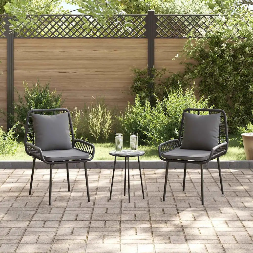 vidaXL Set da Pranzo per Giardino 3 pcs Nero e antracite