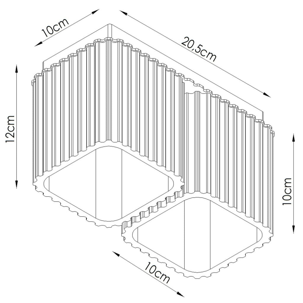 Plafoniera RIFF 2 azzurra GU10