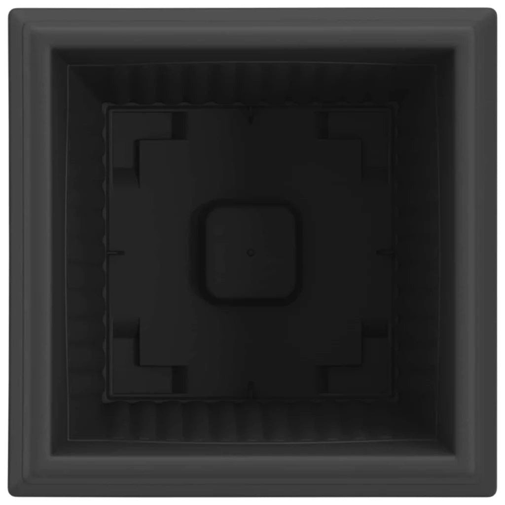 Vaso quadrato per fiori 24 pcs Nero 28,5 x 28,5 x 22 cm