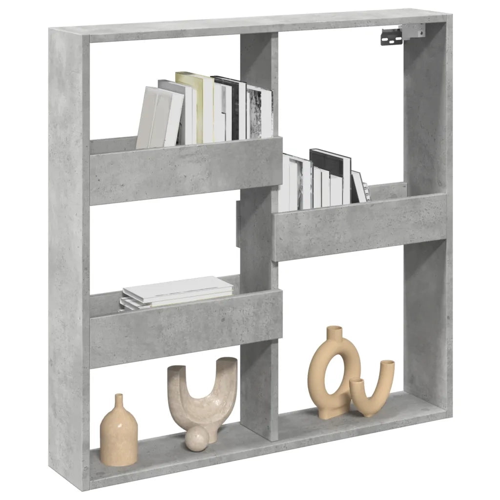 Armadietto a Muro | Mobile a Parete Grigio Cemento 80x15x80 cm Legno Multistrato