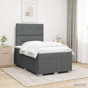 Letto Box Spring LED con Materasso Grigio Scuro 120 x 200 cm 3455578