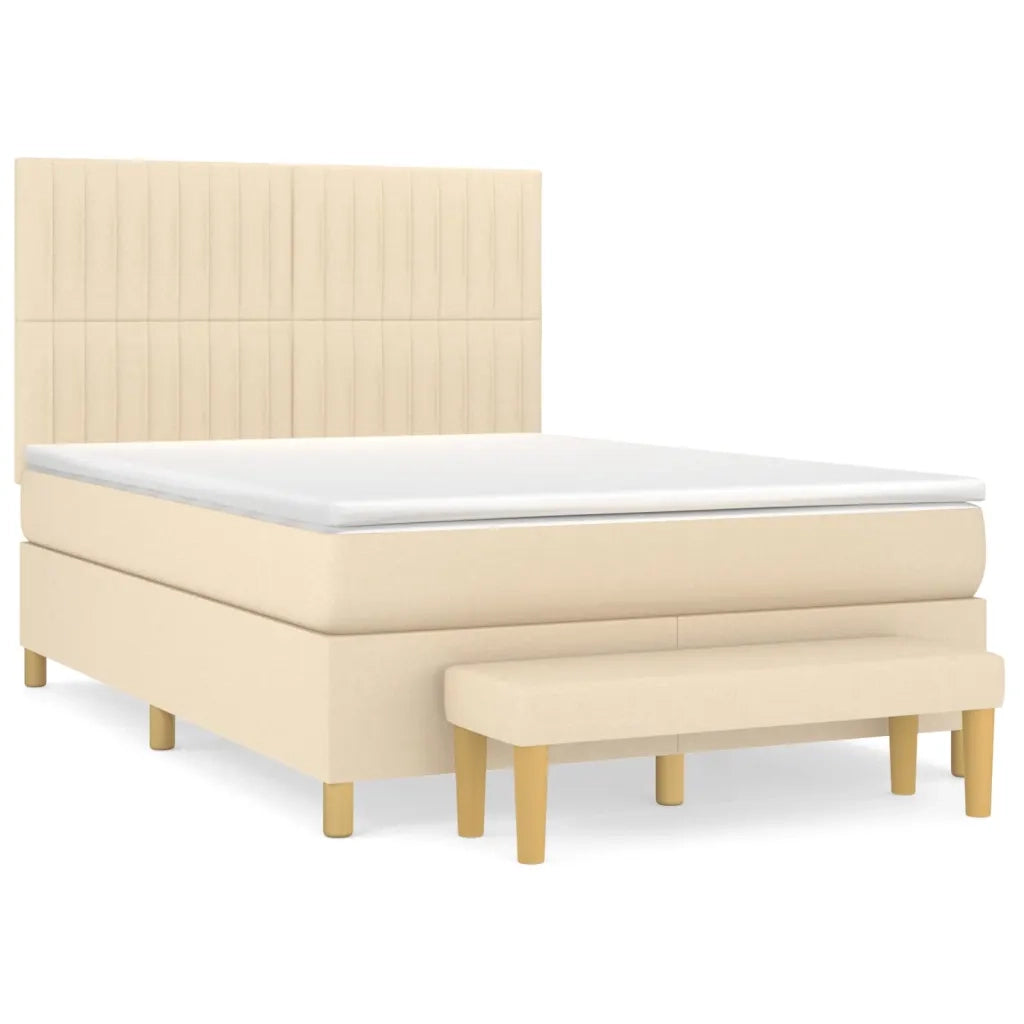 Giroletto a Molle con Materasso Crema 140x200 cm in Tessuto 3137322