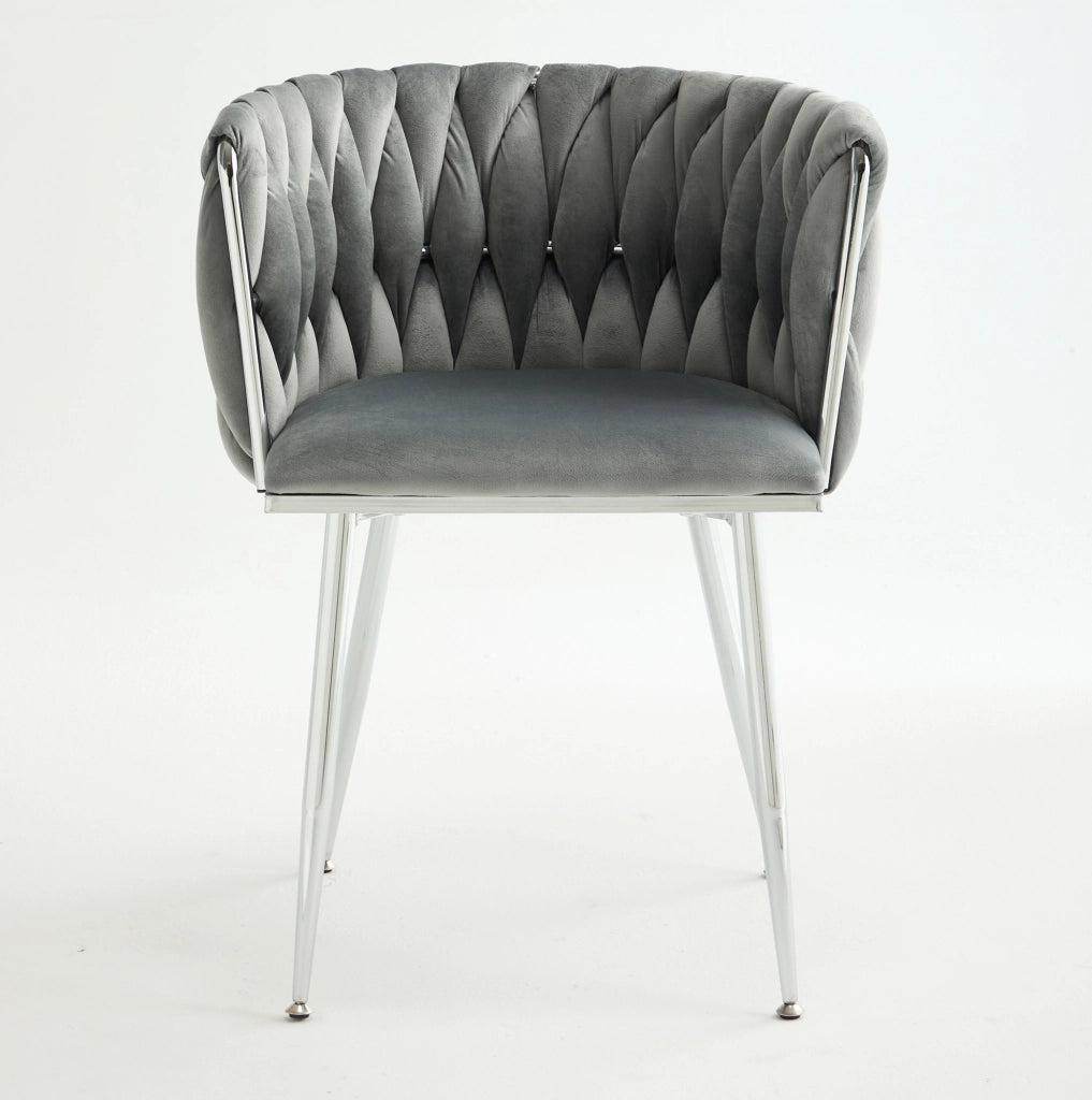 Sgabello da bar 66x44.5x52 cm con schienale basso in tessuto grigio