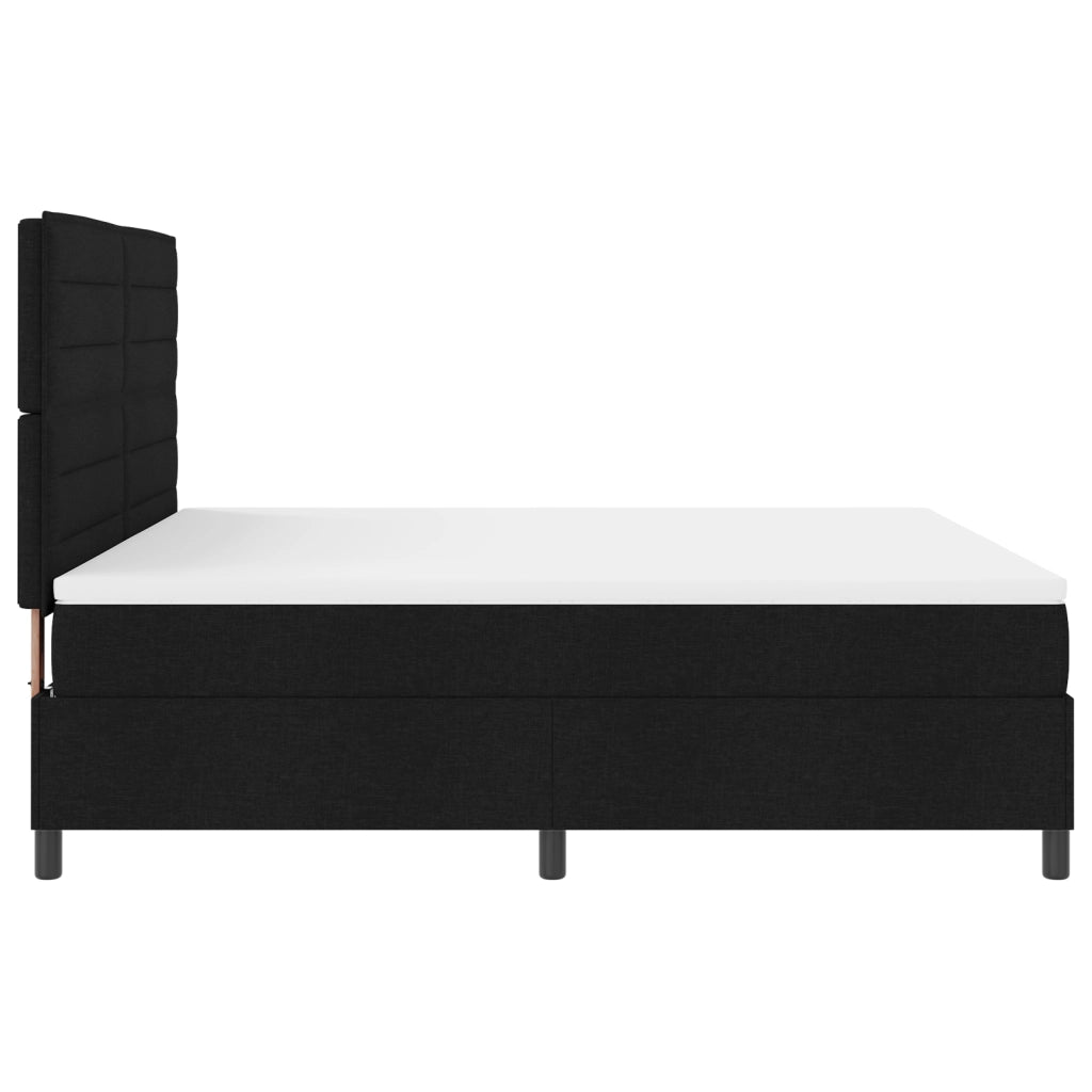 Letto a molle con materasso e LED Nero 180x200 cm Tessuto