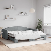 Divano Letto con Letto Estraibile-Sofa Letto-Daybed Grigio Chiaro 100x200 Tessuto 149755