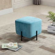 Pouf sgabello 44,5 x 44,5 x 41,5 cm turchese – seduta aggiuntiva versatile