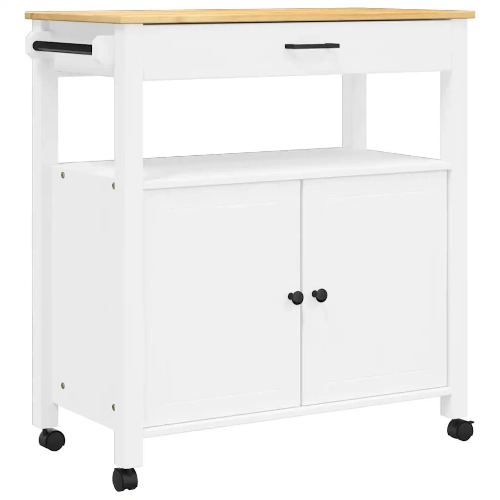 Carrello da Cucina-Scaffale per Cucina MONZA 84x40x88,5 cm in Legno Massello di Pino 502511